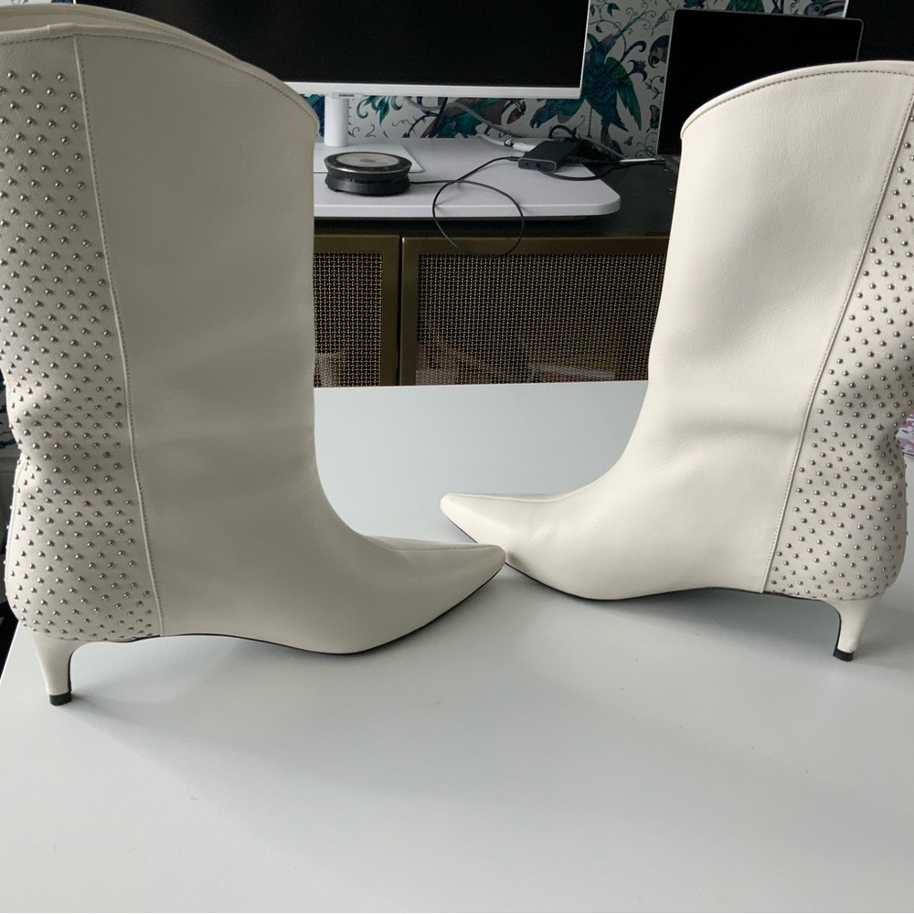 Anine Bing White Heeled Boots - Picture 2 of 9